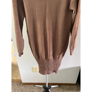 NWT Women's Long Sleeve V Neck‎ Sweater Collar Ribbed Knit Mini Dress Size Small thumbnail 6