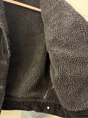 Topshop Black Corduroy Teddy Jacket with Sherpa Collar thumbnail 3