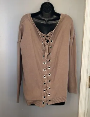 Express Lace Up Back Tunic Sweater size M thumbnail 4