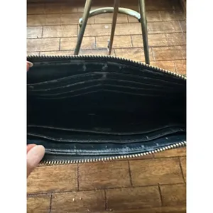 Coach Black Madison Leather Snakeskin Trim Wristlet Wallet Clutch Gold Logo Bag thumbnail 6