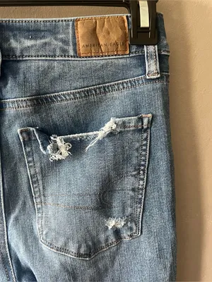 American Eagle Distressed Super High Rise Jeggings Size 00 thumbnail 4