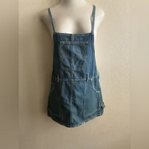 We The Free Sunset Love Denim Jumper Skirt Overalls XS thumbnail 4