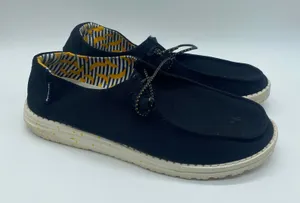 Hey Dude Black Bananas Canvas Wendy Slip-On Shoes Casual Minimalist Women size 8 thumbnail 1