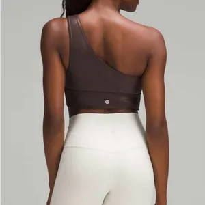 Lululemon Align Asymmetrical Espresso Compressive Ribbed Bra Shine size 8 thumbnail 2