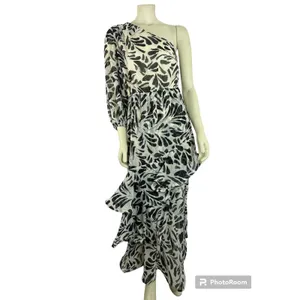 Alexis Fot Target Botanical Black White one shoulder high low Dress Small thumbnail 5