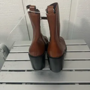 Franco Sarto Boots Leather Heel 3.75” A Paula Brown Size 10M NWOT thumbnail 5