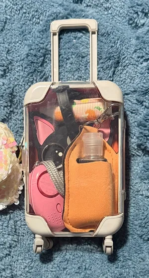 Handmade Orange Mini Suitcase Keychain thumbnail 1