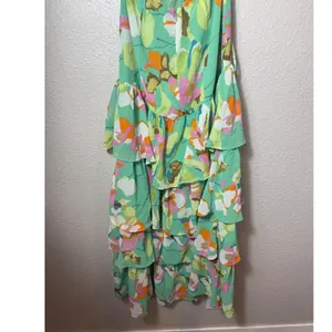 ASTR the Label Aneira Floral Tiered Maxi Dress Green Pink Multi Size‎ S thumbnail 8