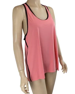 Alo Yoga Womens Racerback Tank Top Size‎ Large Pink & BLack Stretch thumbnail 3