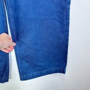 Abercrombie & Fitch Mid Rise Baggy Wide Leg Dark Denim Trouser‎ Jean Size 33 16L thumbnail 6