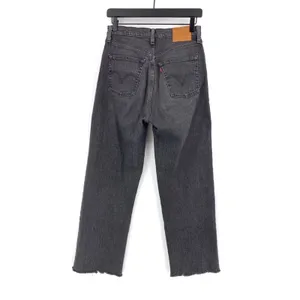 LEVI'S Premium Ribcage Straight Ankle Jean Wash Black Grey Denim 26 thumbnail 9