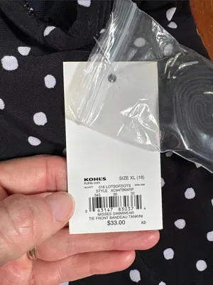 croft & barrow Black Polka Dot Strapless Swim Shirt size XL thumbnail 3