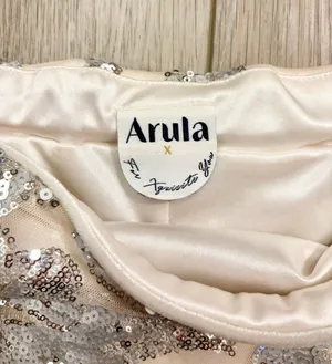 NWOT Altar’d State Arula xquisite silver sequin mini skirt festival preppy thumbnail 5