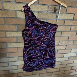 NWT Lulus Make a Statement Pink Sequin One-Shoulder Bodycon Mini Dress Size M thumbnail 3