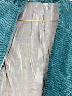 Free People Teal Corduroy Cropped Moto Jacket Size XS thumbnail 12