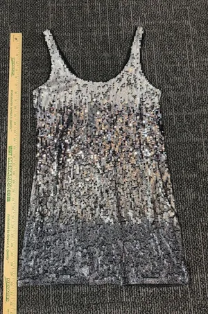 Express Black & Silver Ombre Sequin Mini Cocktail Dress Medium Women’s thumbnail 1