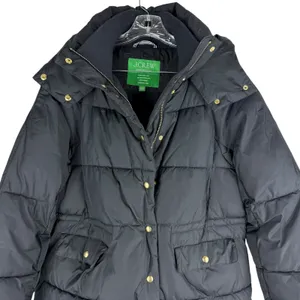 J. Crew New Chateau Puffer Coat Water Resistant Black Size M thumbnail 4