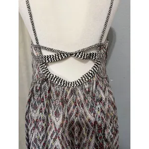 Free People Mini Dress M Multi Geometric Diamond Print Open Back Boho Ethereal thumbnail 5
