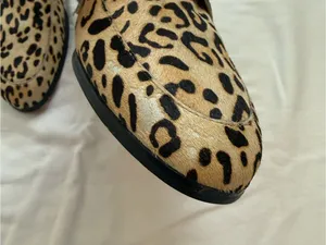 Halogen Leopard Print Calf Hair Mule Loafers Size 10 thumbnail 8