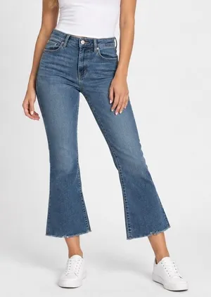Mother The Hustler Ankle Fray High Rise Flare Jean Grasping At Straws Size 29 thumbnail 1