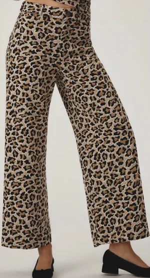 Anthropologie Maeve The Ettie Knit High-Rise Crop Wide-Leg Pants, Size 25 thumbnail 1