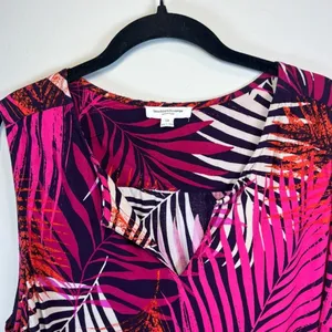 BeachLunchLounge Kayla Shift Dress Pink Purple Tropical Vacation Summer Flowy 1X thumbnail 3