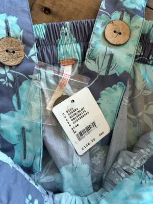 NWT Free People Meet Me in Maui Blue Purple Floral Mini Dress L thumbnail 9