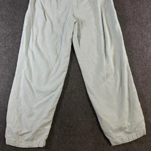Abercrombie & Fitch Blue Green Linen Blend Wide Leg Pull On Pants Medium Regular thumbnail 2