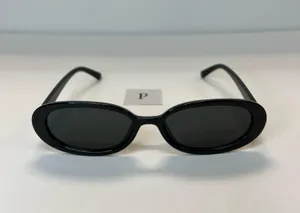 90s oval black sunglasses / retro oval sunglasses thumbnail 1