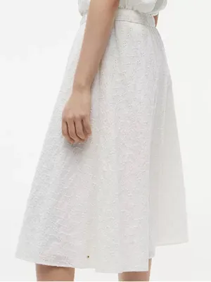 Tommy Hilfiger Women's Broderie Eyelet Elasticated-Waist White Skirt Medium $90 thumbnail 4
