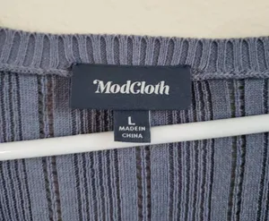 Modcloth Boatneck Long Sleeve Ribbed Cable Knit Pullover Tunic Sweater Large thumbnail 9