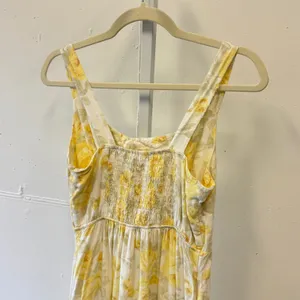 Monteau Los Angeles Yellow Floral Linen Blend Midi Dress 502443-3 Small Sundress thumbnail 6