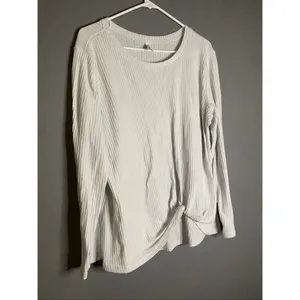 Amazon White Waffle Knit Top With Knot Detail Size 2XL thumbnail 2
