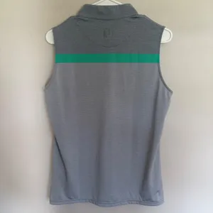 FootJoy Womens Gray Green Striped Sleeveless Quarter‎ Zip Golf Polo Shirt Size M thumbnail 8