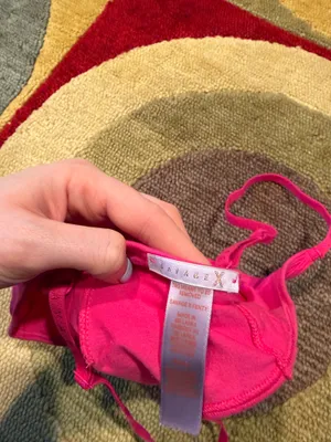Savage X Fenty Cotton Jersey Bralette Logo Straps Un-Padded Pink Size Medium thumbnail 5