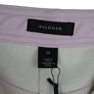 Halogen Faux Leather Pants Women Size 10 Pink Straight Leg Nordstrom High Rise thumbnail 6