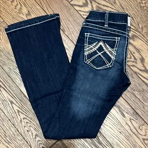 REAL ARIAT Low Rise Boot‎ Rosy Whipstitch Jeans C21 thumbnail 6