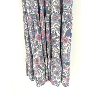 Petal + Pup Maxi Dress Floral Smocked Tiered 2 Blue Pink Boho Cottagecore thumbnail 4