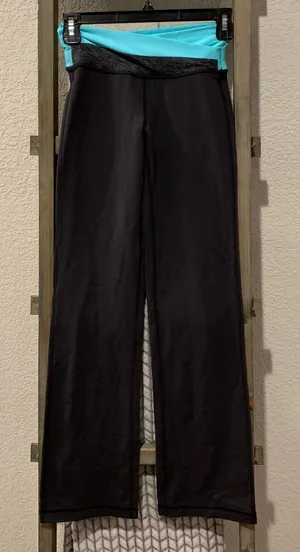 lululemon athletica Black and Teal Boot Cut Pants thumbnail 1