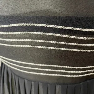 Anthropologie Hitherto Silk Dress Stripes Retro Sleeveless Fit‎ and Flare Black thumbnail 15