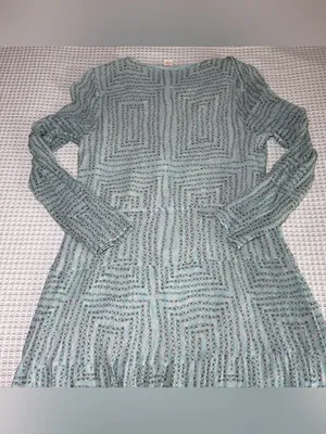 Sundance Womens Size 16 Teal Silk Long Sleeve Dress Maxi V Neck Tie Boho Lined thumbnail 6