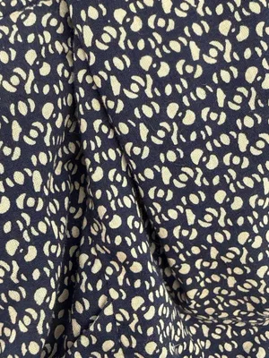 Emily and fin 100% cotton Navy and tan abstract dot print mini dress size XS thumbnail 4
