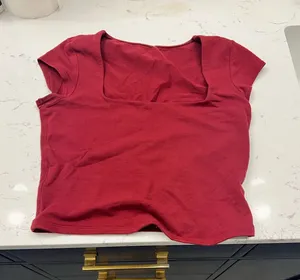 Garage Portia Square Neckline Tee Burgundy thumbnail 1
