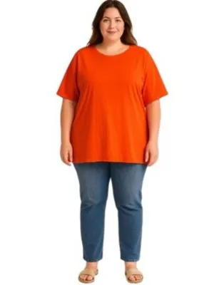 A New Day Size 3XL Pull Over Casual Short Sleeve Tunic T-Shirt Orange thumbnail 4