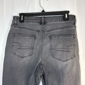 Women’s American Eagle Mom Jean Black Jeans Straight Leg Size 8 Preowned thumbnail 10