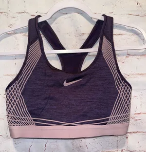 Nike pro hyper classic Purple Sports Bra racer back large dri fit pullover gym thumbnail 1