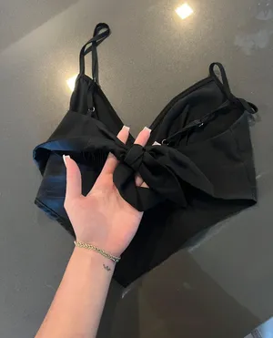 Black Scarf Top Size M thumbnail 2