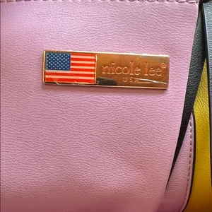 Nicole Lee Black and Pink checkered Handbag with studded strap thumbnail 8