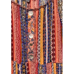 Figueroa & Flower Midi Dress Sz XL Smocked Tiered Floral Striped Boho Peasant thumbnail 8