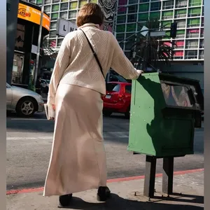 Champagne Satin Maxi Skirt thumbnail 3